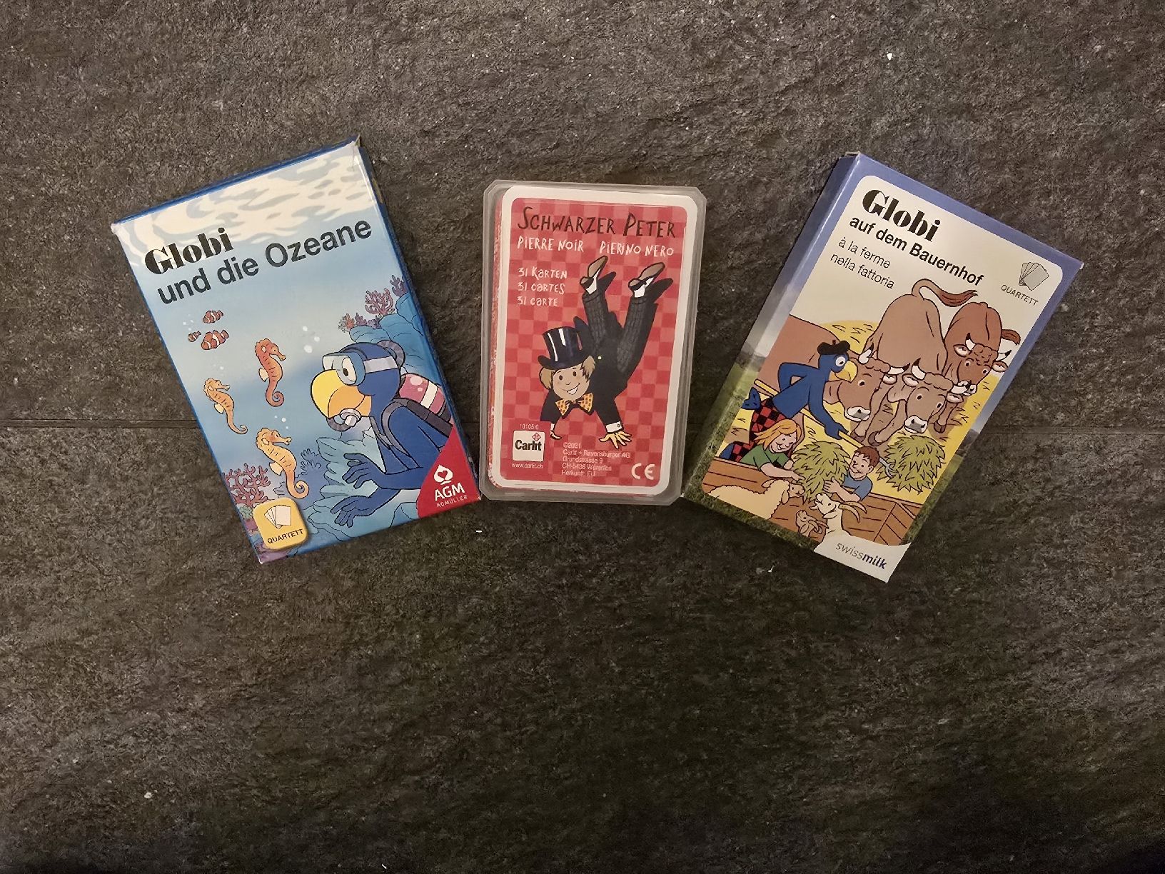 Giochi: 2 x Globi Quartett, 1 x Schwarzer Peter – Usato da Basel venduto da Inve