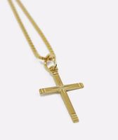 Anhänger Kreuz, 8Kt EchtGOLD mit Kette vergoldet