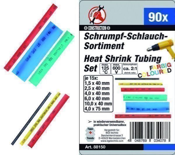Cavi: Schrumpf Schlauch Sortiment Set., farbig, 90-tlg. – Nuovo e nell'imballaggio originale da Dietikon venduto da KFZ-Spezialwerkzeuge