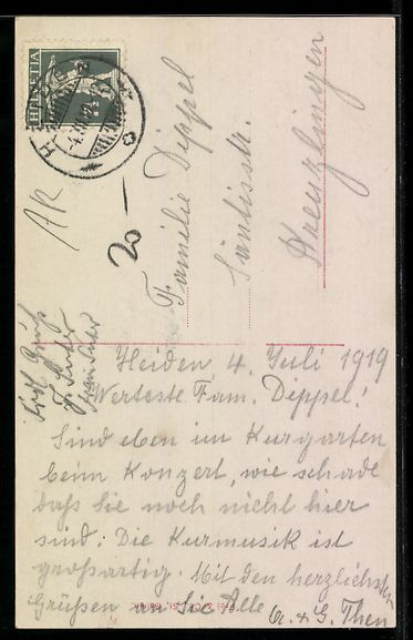 Cartoline postali: AK Heiden, Hotel-Pension Rechsteiner – Usato da Berlin venduto da bartko-reher 1