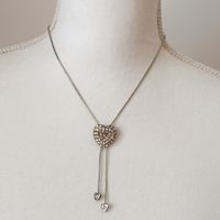 Collana vintage Y2K a cuore pavé con strass – lariat anni 20