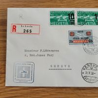 Luftpost Le Locle 1938 Genève