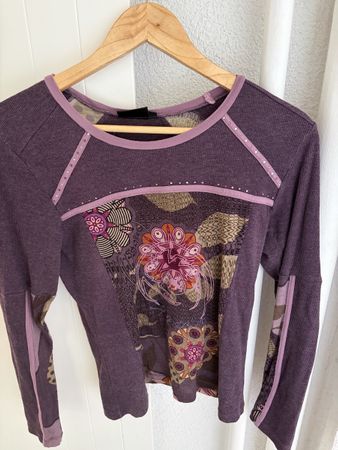 Sportalm Langarmshirt lila Blumenmuster Grösse 38