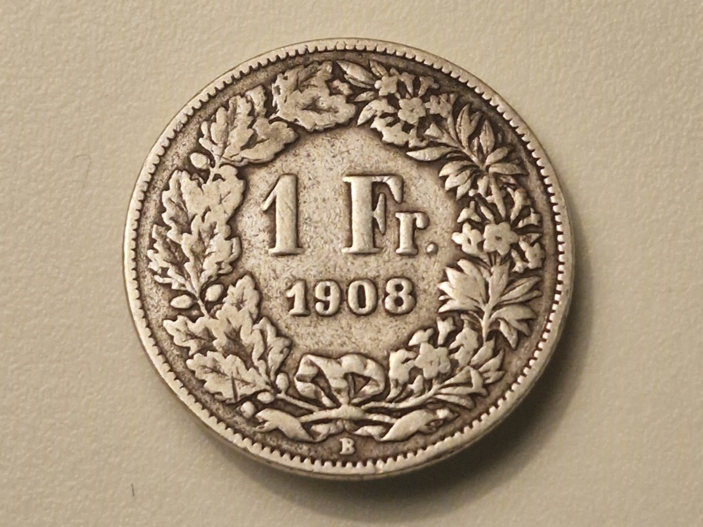 Alle Münzen: 1x 1 Fr. - 1908 - Silber/Argent 0.835 – Gebraucht aus Rüti ZH von jpee