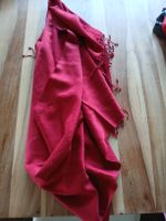 Red scarf with fringes, high quality