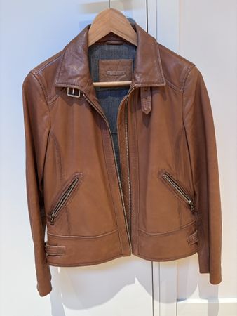 Brown leather jacket
