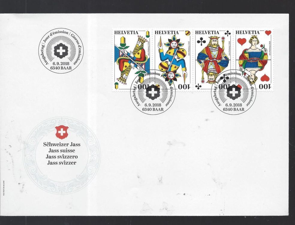 Tutti i francobolli: F1695 - FDC Jass suisse – Usato da Trélex venduto da Phil_Albert