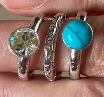 💍3 Ringe im Set silberfarbene Damen, Fingerring