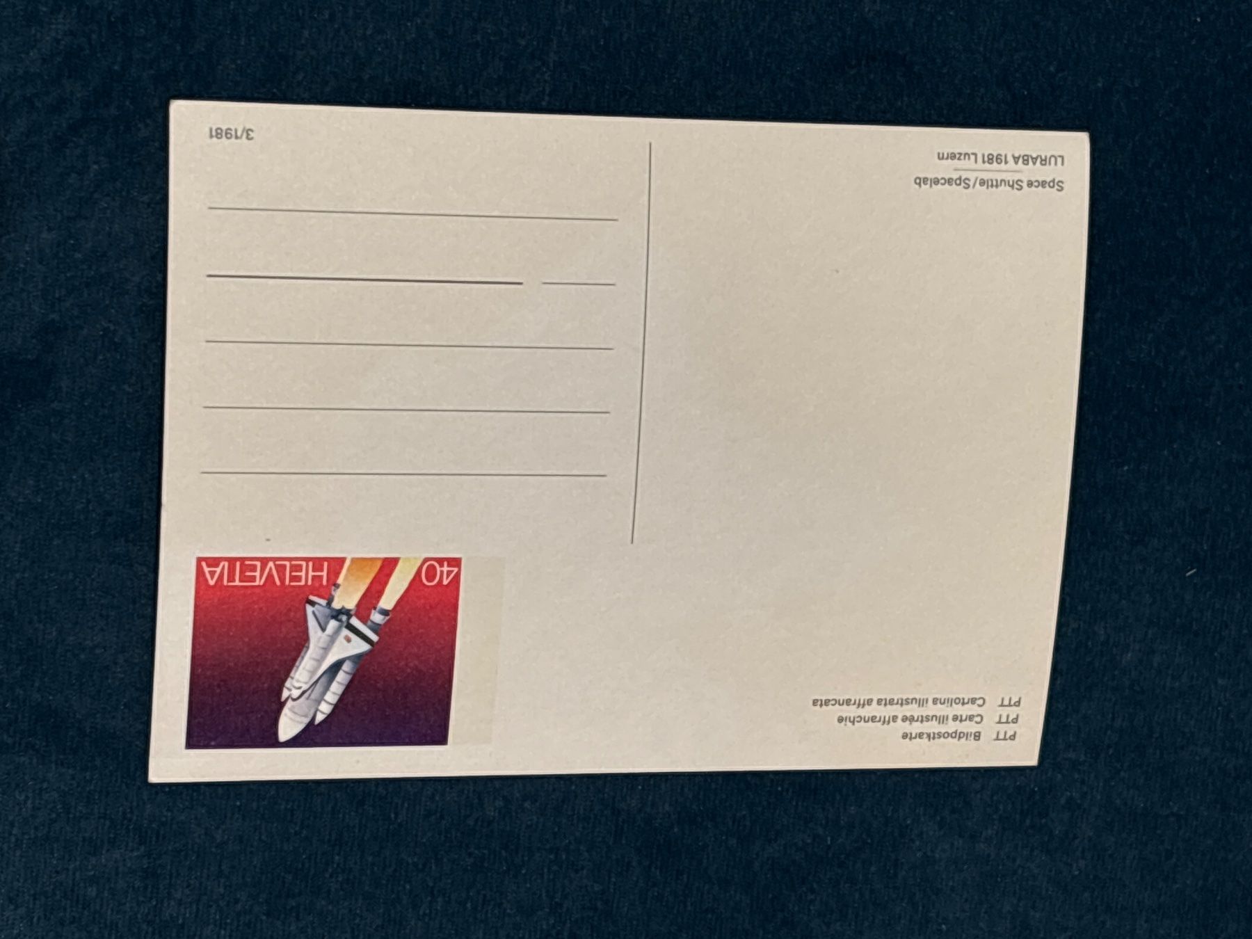 Cartoline postali: Space Shuttle Postkarte, Luzern 1981, selten! – Nuovo (secondo la descrizione) da Zürich venduto da engebrunau 1