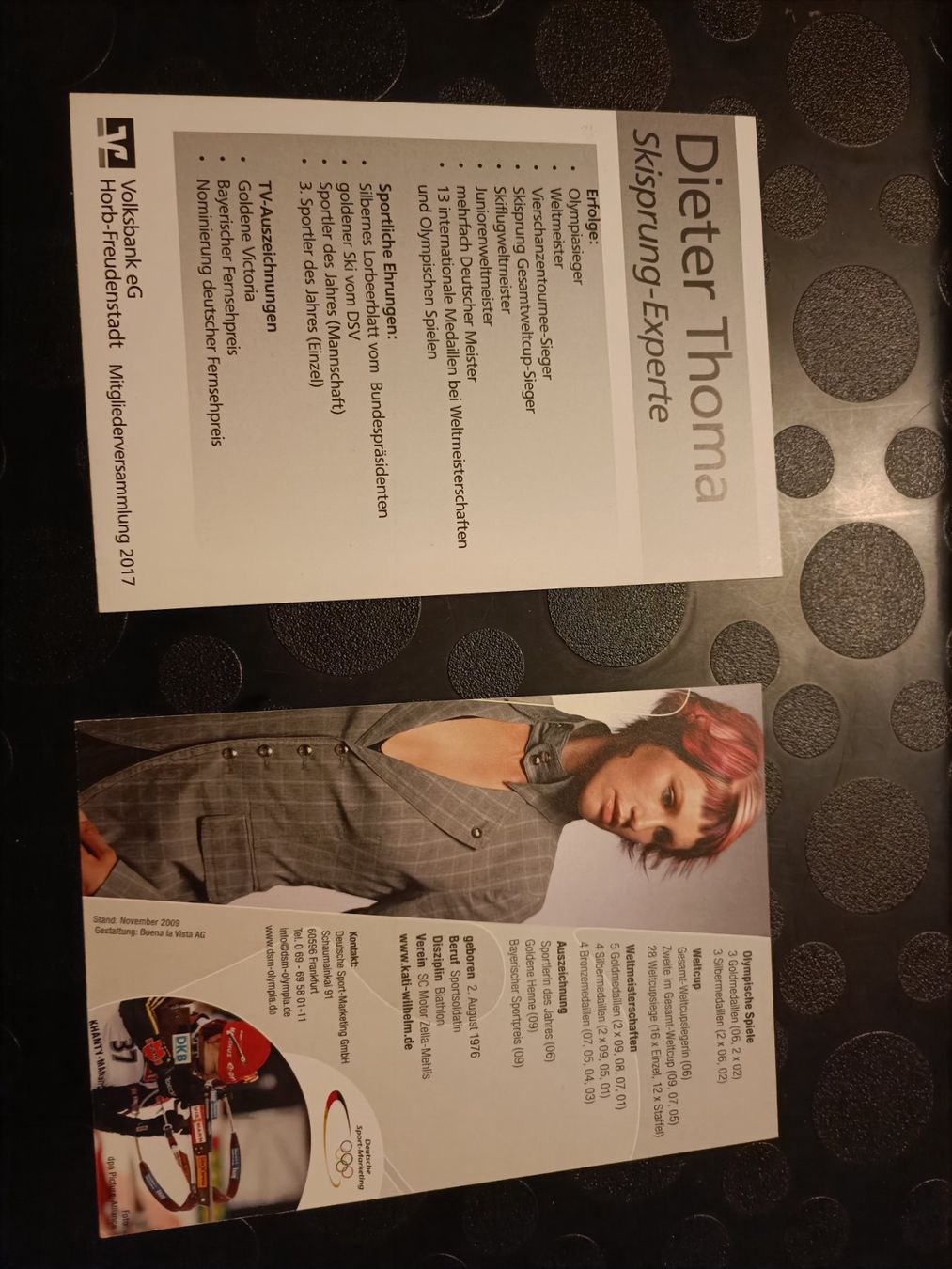 Autografi: Olympiasieger Set - 2 handsignierte Karten – Usato da Menziken venduto da Artographs 1
