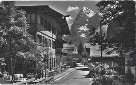 35062  Mürren 1650  m, Dorfstrasse m. Hotel Blumental Eiger