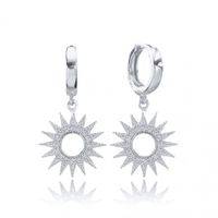 Ohrringe Creole 925 Silber Zirkonia Sonne Stern filigran
