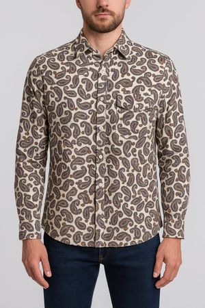 Carloff Switzerland Langarm Herren Hemd Jacquard Muster 38