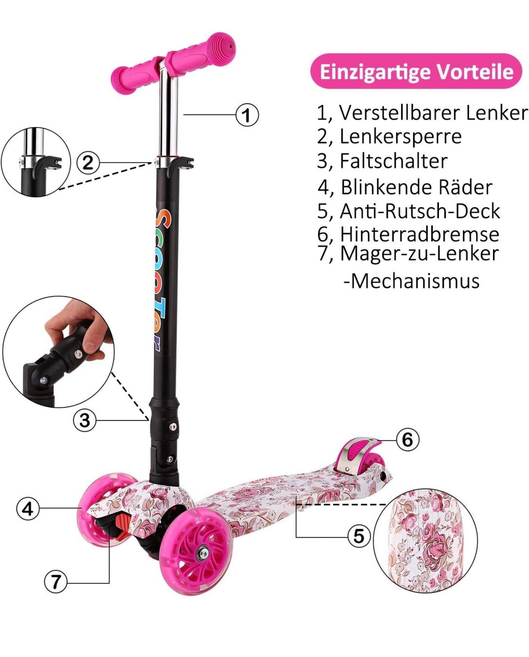 Véhicules pour enfants: WeSkate Kinderroller Mädchen ,Kinder 3 Rad Roller weiss mit – Neuf avec emballage d'origine à Basel par Seifehuesli 4