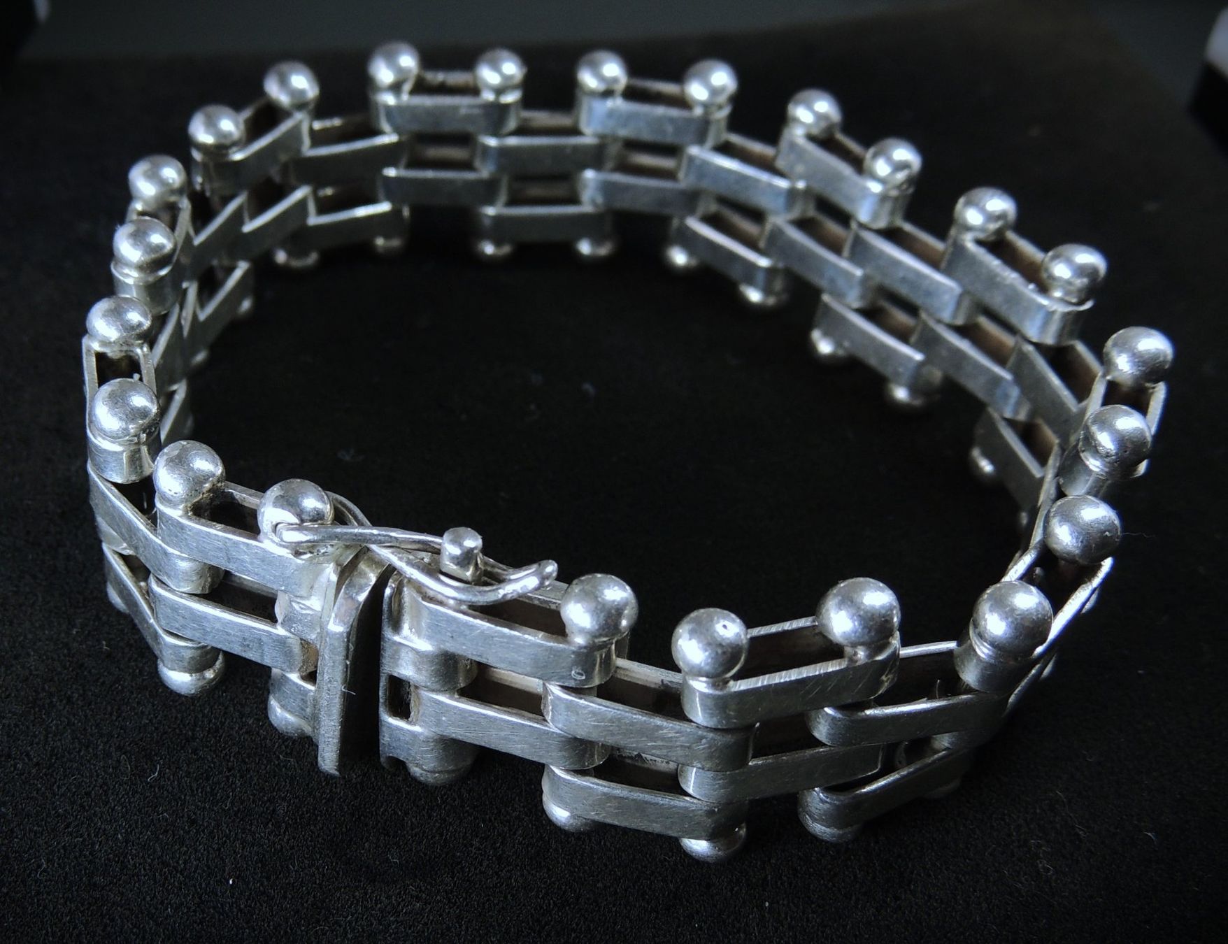 Bracciali & Braccialetti: Massives Silber 925 brick chain Armband – Usato da Waldenburg venduto da schaller707