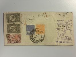 Brazil Condor Zeppelin Piece with Stamps
