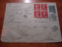R-Ganzsachenbriefteil Frankreich, 1906, Zusatzfrankatur