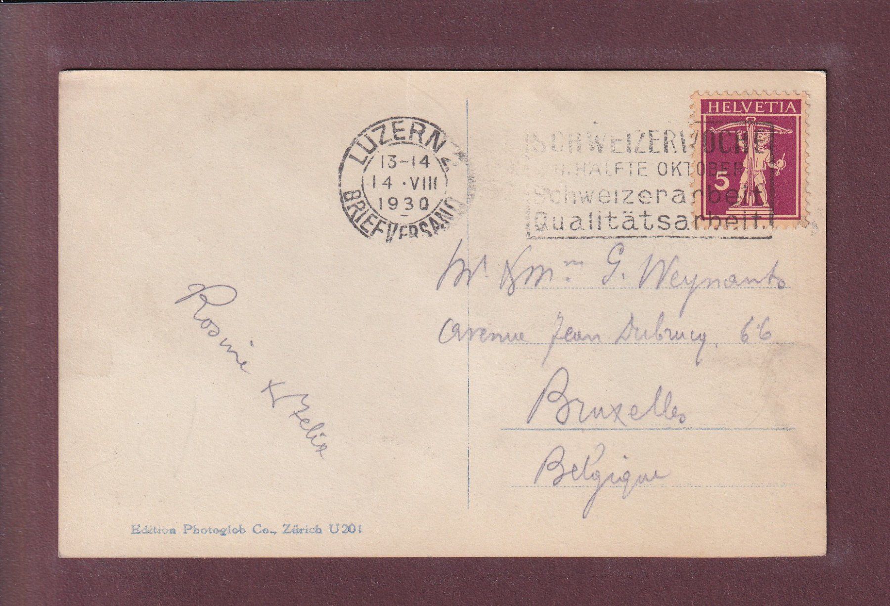 Cartoline postali: LUZERN - Bahnhof - Pilatus - 1930 – Usato da Pully venduto da nicecards 1