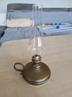 Petrollampe Messing mit Glas, Öllampe