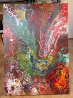 Gemälde auf Leinwand abstrakt farbig 50x70 Einzelstück