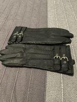 Lederhandschuhe Schwarz Grösse S mit Schnallen guter Zustand