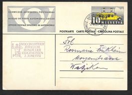 Postkarte A. 538 600 Jahre Zürich im Bunde Eidgen. 2.6.1951