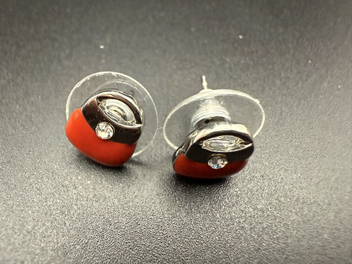 Boucles d'oreille: Rote Ohrringe in Form einer Handtasche mit Strasssteinen – D'occasion à Lamone par LaCantinaMagica 4