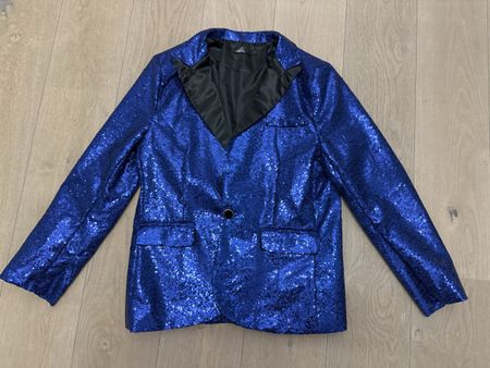 3 blaue Pailletten Jacke Blazer Veston, Grössen: 2x L, 1x XL