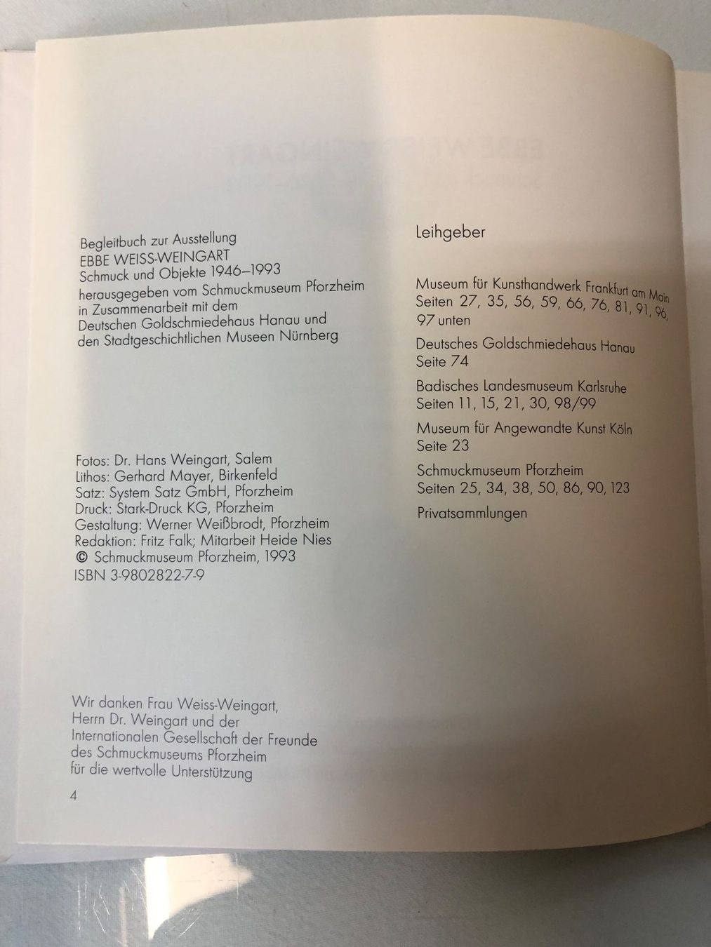 Libri: Ebbe Weiss-Weingart : Schmuck und Objekte 1946 - 1993 – Usato da Brunnen venduto da Allerwaren 6