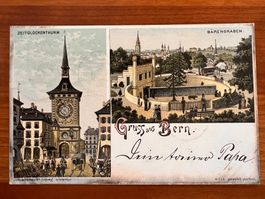 Postkarte Gruss aus Bern Litho 1897 (P597)