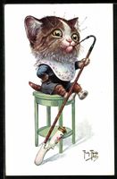 Arthur Thiele: Vermenschlichte Katze rau