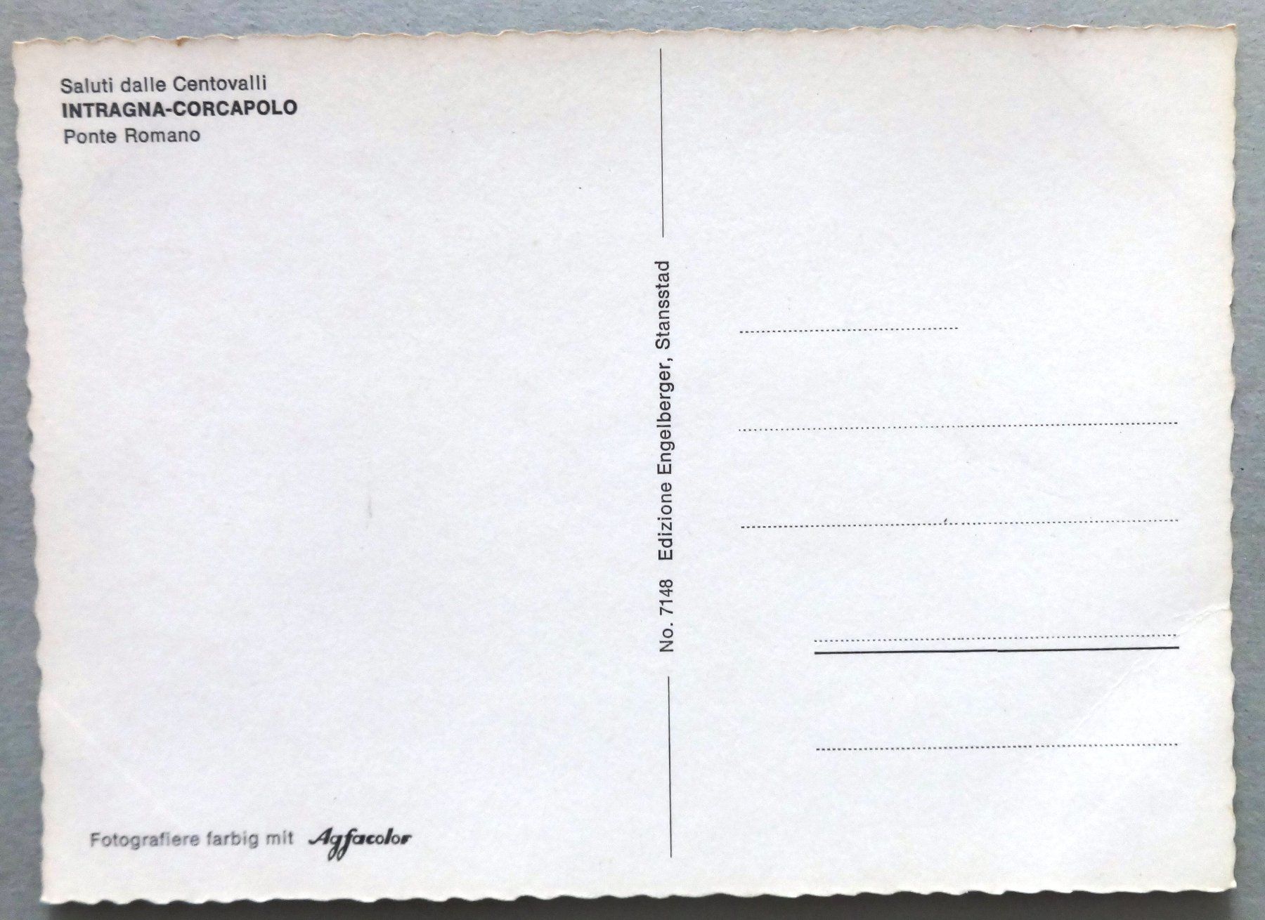 Cartoline postali: Saluti dalle Centovalli – Usato da Fétigny venduto da Billy2miny 1