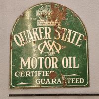 Quaker State Motor Oil Emailleschild Rarität Vintage