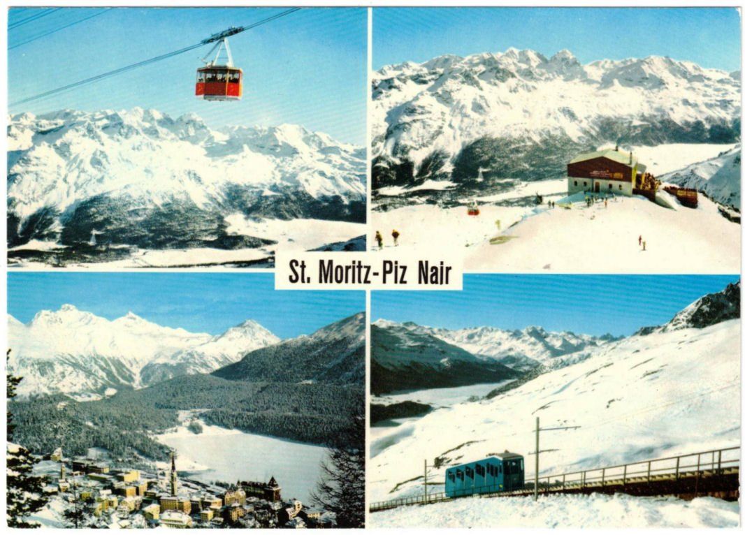 Cartoline postali: St. Moritz - 4 Bild AK Piz Nair – Usato da Binningen venduto da Mountainrider
