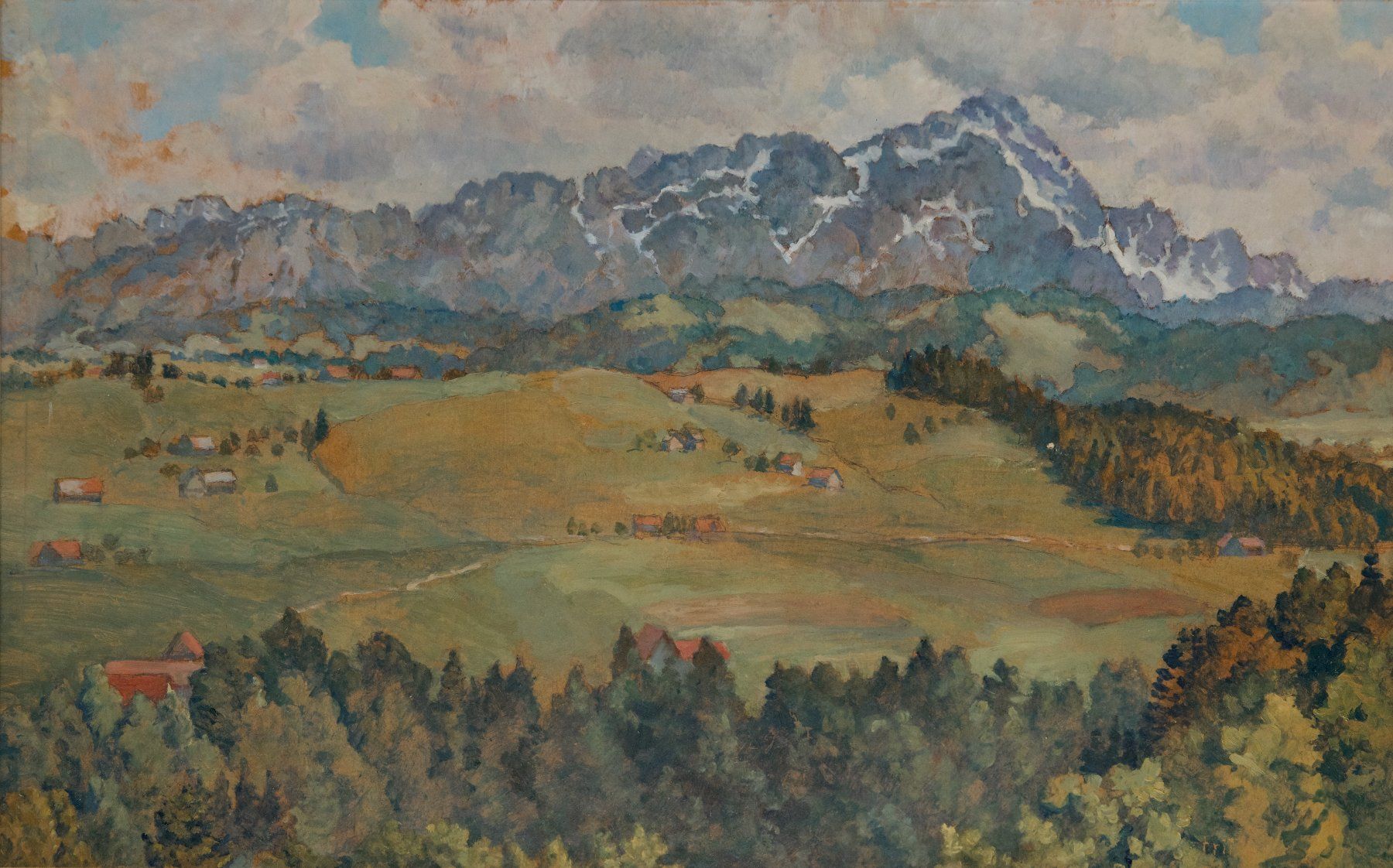 Dipinti: Fritz Kunkler, Ölbild einer Berglandschaft – Usato da Hagenbuch ZH venduto da Consus