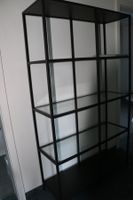 Regal Metall schwarz mit Glas