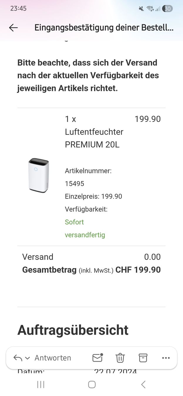 Deumidificatori: Luftentfeuchter Elfog Premium 20L – Usato da Zweidlen venduto da Anglue 2