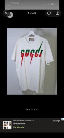 Gucci T-Shirt weiss mit Logo Aufdruck gebraucht