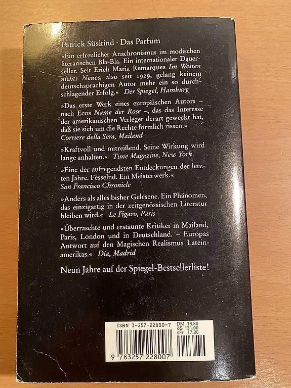 Libri: Das Parfum - Die Geschichte eines Mörders – Usato da Wettswil venduto da Gixli13 1