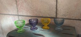 Vier Eierbecher Glas Greengate Alice