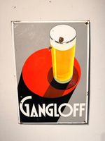 Emailschild Gangloff um 1930  ab 1.- Bier Bierschild Getränk