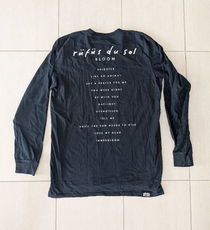 T-shirt manches longues RÜFÜS DU SOL BLOOM noir taille L