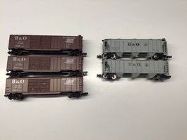 B&O Güterwagen Set, 4 Stück, Spur N Rarität, Top