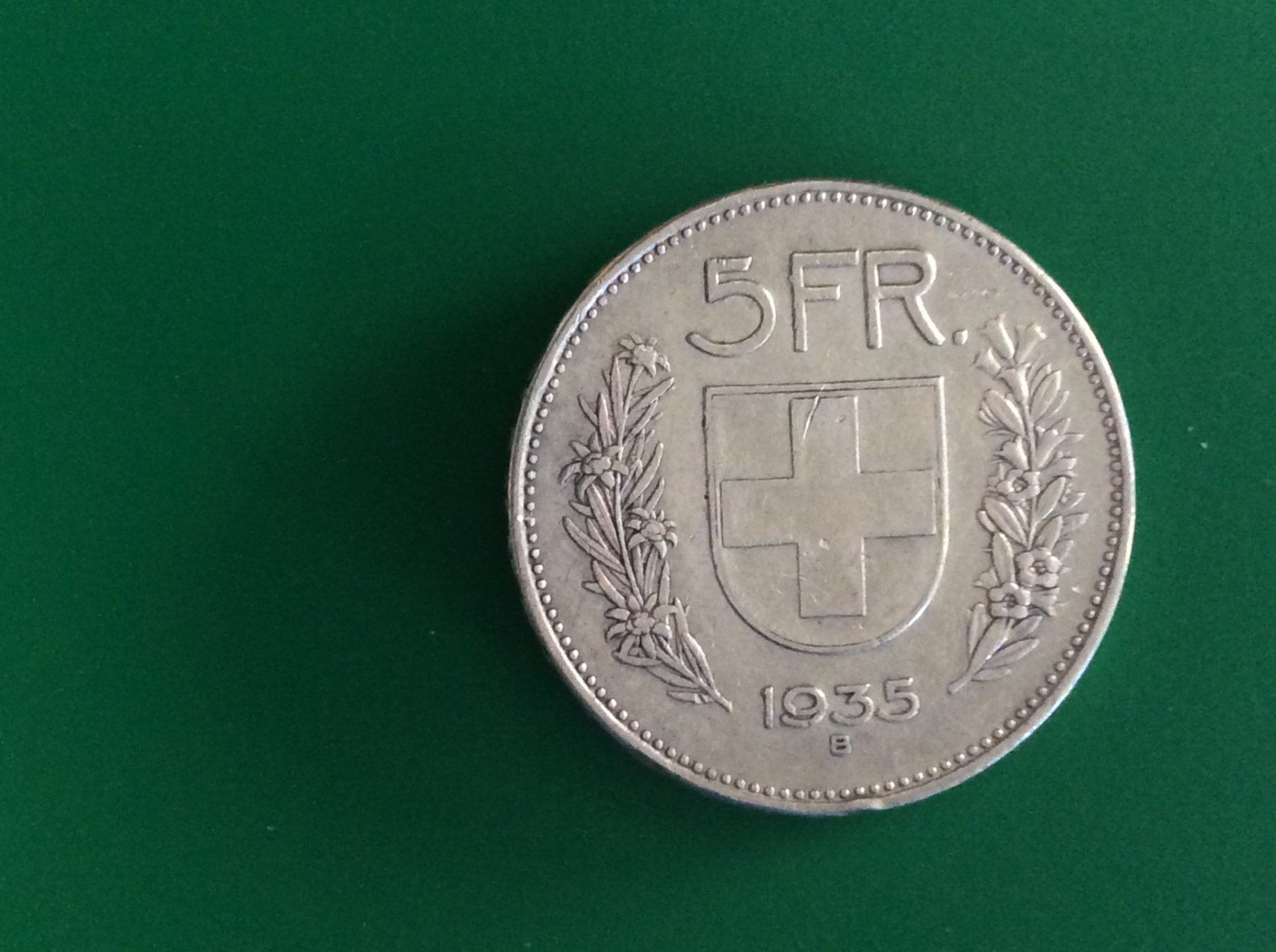Alle Münzen: 5 francs  1935 – Gebraucht aus Genève von pie_fh2d