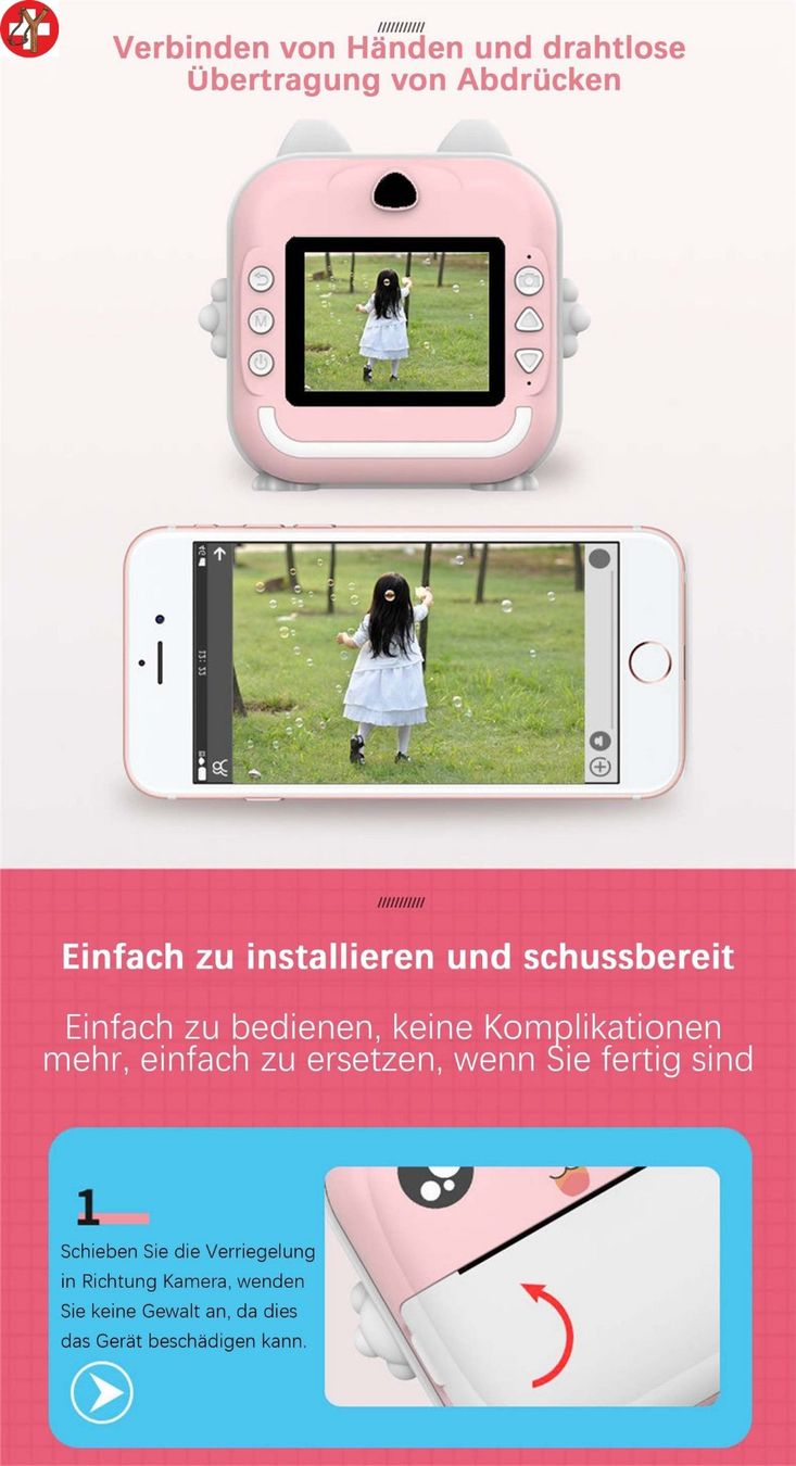 Fotocamera: Cooles Kinder Sofortbildkamera-SET mit integriertem Drucker – Nuovo e nell'imballaggio originale da Tumegl/Tomils venduto da Steinschleuder-Shop 5
