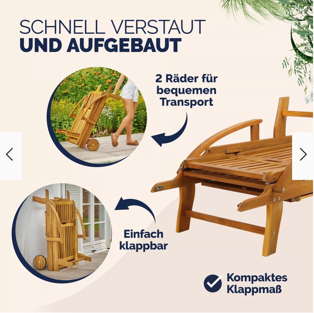 Liegen & Liegestühle: 2 Liegestühle aus Akazienholz – Gebraucht aus Seengen von rem_228m 7
