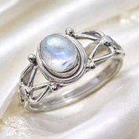 Mondstein Ring Gr. 56 echt Silber 925 Sterlingsilber modern