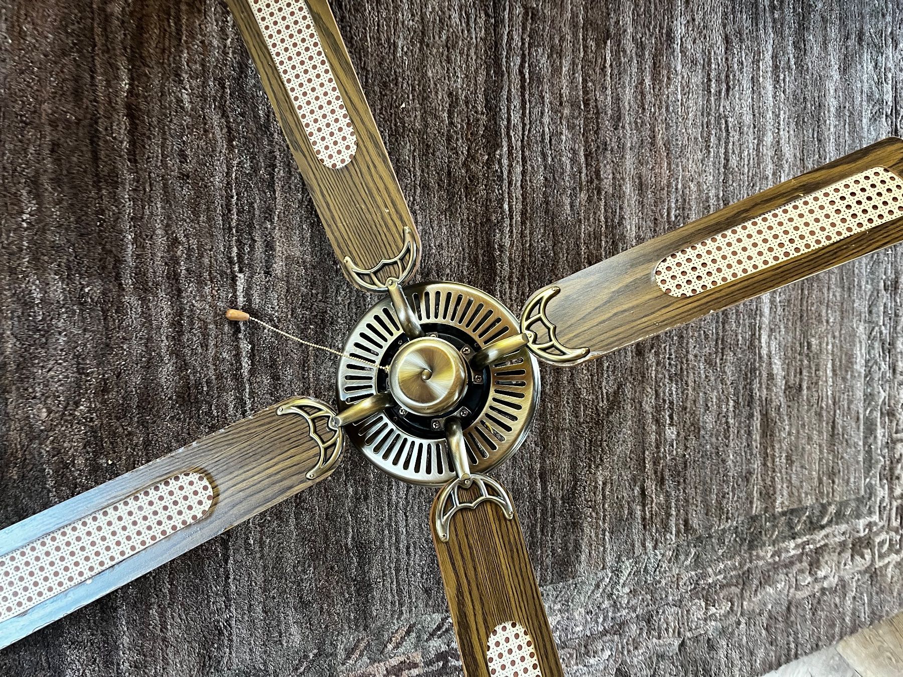 Ventilatoren: Retro Colonial Deckenventilator Messing Rattan 130cm – Gebraucht aus Colombier NE von andpsykz3 6