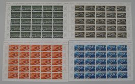 1947, Nr.277-280, 4 komplette Bogen ungestempelt, EISENBAHN