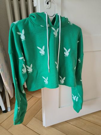 Playboy x Missguided Hoodie Gruen Groesse 36 neuwertig